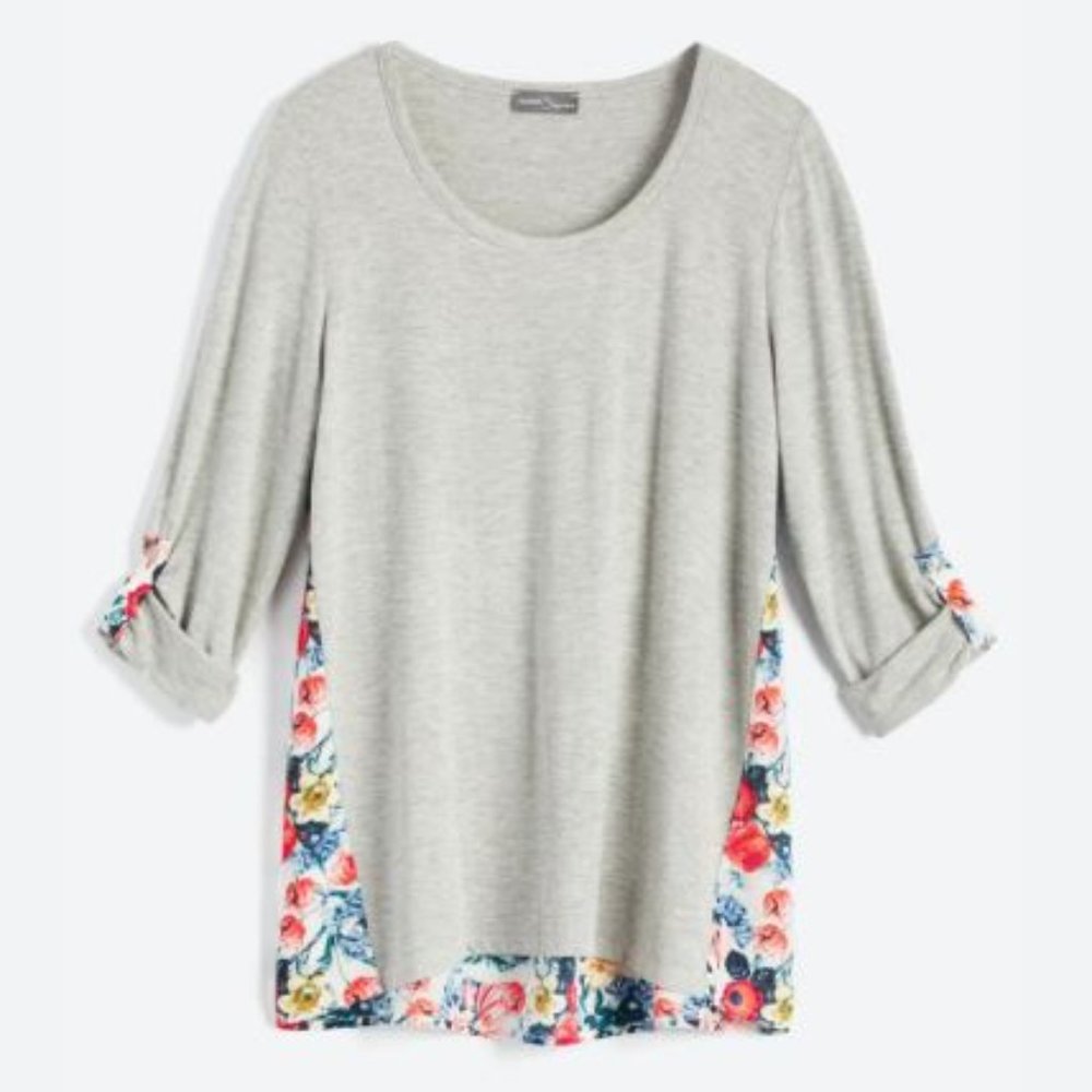 Mixed Print Knit Top